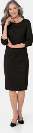 Jersey Kleid mit Glitzerdruck - schwarz / goldfarben / gemustert - Gr. 54 von Goldner Fashion