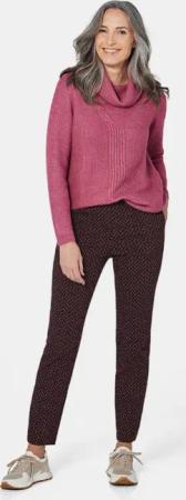 Jacquardhose mit Stretch - beere / gemustert - Gr. 275 von Goldner Fashion