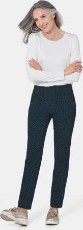 Jacquardhose mit Stretch - petrol / gemustert - Gr. 20 von Goldner Fashion