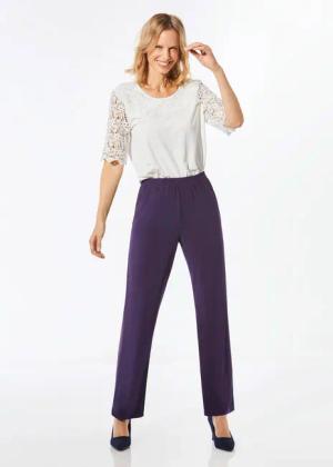 Bequeme Slinky-Hose VERA - lila - Gr. 38 von Goldner Fashion