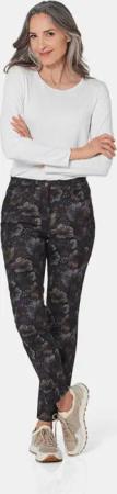 Druckhose LOUISA mit Blumenmuster - anthrazit / gemustert - Gr. 195 von Goldner Fashion