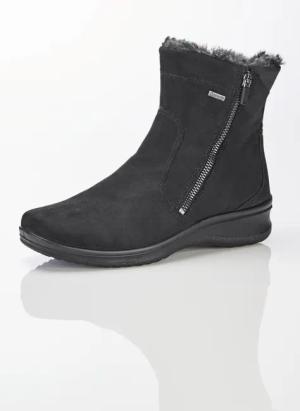 Halbstiefel mit Reißverschluss - schwarz - Gr. 42 von Goldner Fashion