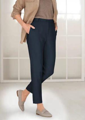 Trageangenehme Rippenhose Klassik-Schnitt - marine - Gr. 38 von Goldner Fashion