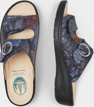 Pantolette mit Korkfußbett - marine / bunt / gemustert - Gr. 36 von Goldner Fashion