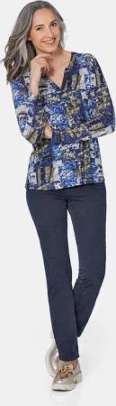 Tunikashirt mit Effektdruck - anthrazit / gemustert - Gr. 40 von Goldner Fashion