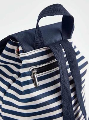 Rucksack - marine / weiß / gestreift - Gr. Einheitsgröße von Goldner Fashion