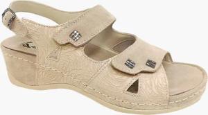 Sandale mit Stretcheinsatz - beige - Gr. 41 von Goldner Fashion