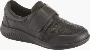 Slipper mit verstellbarem Klettverschluss - schwarz / gemustert - Gr. 38 von Goldner Fashion