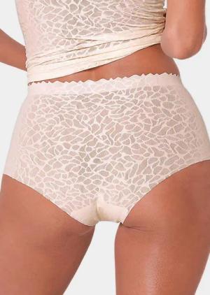 Taillenslip aus Jacquardspitze - champagner - Gr. XS von Goldner Fashion