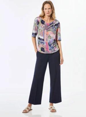 Weite Hose VERA aus Viskose-Jersey - marine - Gr. 195 von Goldner Fashion