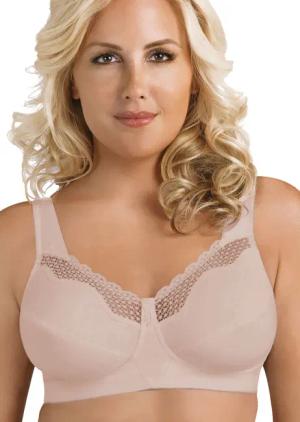 Baumwoll-BH ohne Bügel - haut - Gr. 95 D von Goldner Fashion