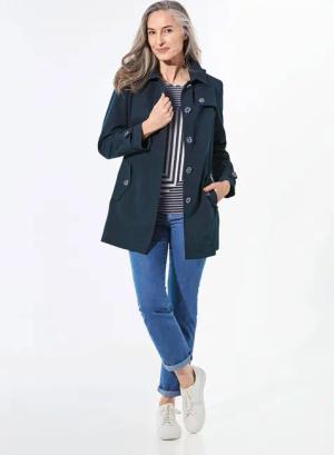 Kurzmantel im Trenchcoat-Stil - marine - Gr. 25 von Goldner Fashion