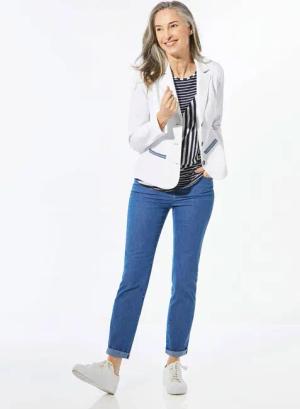 Blazer - weiß - Gr. 54 von Goldner Fashion