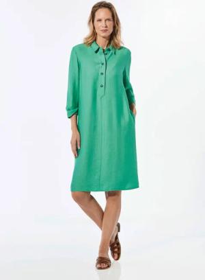 Kleid mit Hemdkragen - grün - Gr. 23 von Goldner Fashion