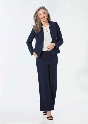 Blazer mit Stehkragen - marine - Gr. 52 von Goldner Fashion