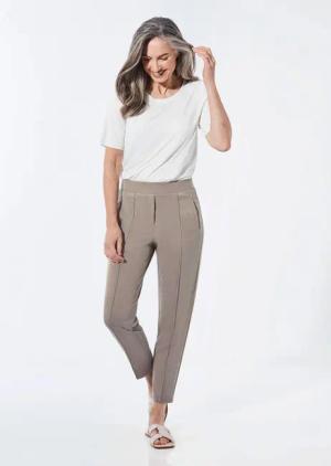 Weite Hose SARA aus Viskose-Jersey - taupe - Gr. 44 von Goldner Fashion
