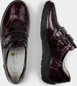 Slipper mit verstellbarem Klettverschluss - bordeaux - Gr. 42 von Goldner Fashion