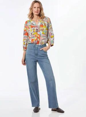 Weite Jeans VERA aus Stretch-Denim - hellblau - Gr. 21 von Goldner Fashion