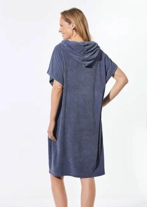 Strand- und Badeponcho - rauchblau - Gr. Einheitsgröße von Goldner Fashion