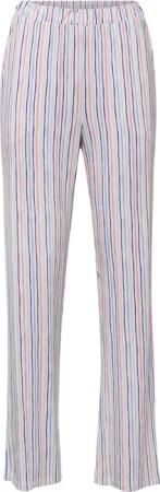 Bequeme Freizeithose mit Schlupfbund und Taschen - beige / blau / rosé / gestreift - Gr. 19 von Goldner Fashion