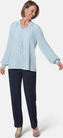 Bluse mit plissierten Ärmeln - smaragd - Gr. 21 von Goldner Fashion