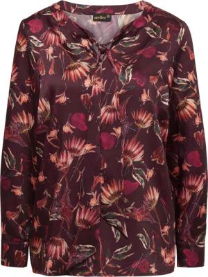 Druckbluse in Satinqualität - dunkelrot / gemustert - Gr. 42 von Goldner Fashion