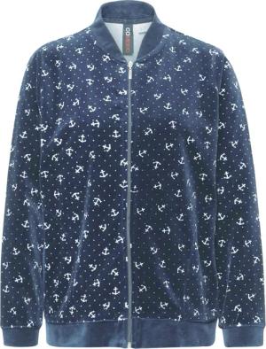 Modischer Nicki-Anzug - marine / gemustert - Gr. 50 von Goldner Fashion