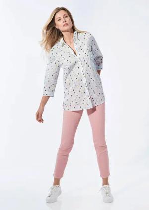 Bluse mit Hemdkragen - bunt / gemustert - Gr. 25 von Goldner Fashion