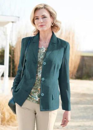 Blazer, ungefüttert - smaragd - Gr. 52 von Goldner Fashion