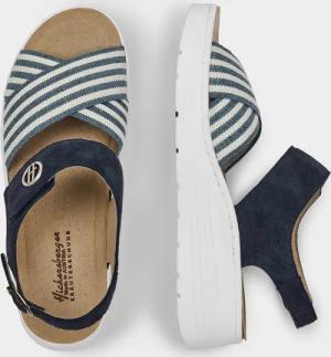 Sandale mit weichen Stretchbändern - marine - Gr. 41 von Goldner Fashion