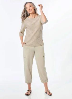 Strickpullover mit U-Boot-Ausschnitt - beige - Gr. 54 von Goldner Fashion