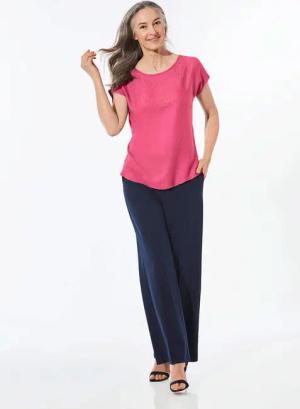 Bluse mit Glitzersteinen - pink - Gr. 48 von Goldner Fashion
