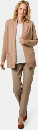 Strickjacke aus Merinowolle - beige - Gr. 42 von Goldner Fashion