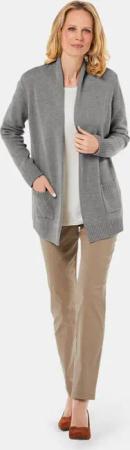Strickjacke aus Merinowolle - grau - Gr. 46 von Goldner Fashion