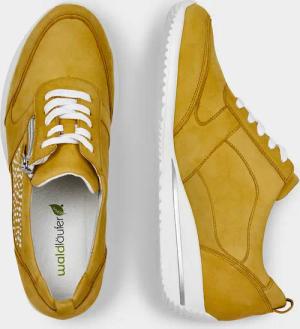 Sneaker mit Metallic-Akzenten - gelb - Gr. 38,5 von Goldner Fashion