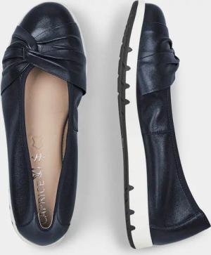 Ballerina aus hochwertigem Leder - marine - Gr. 39 von Goldner Fashion