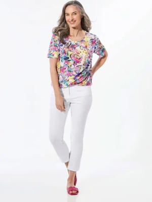 Hose im 5-Pocket-Stil - weiß - Gr. 48 von Goldner Fashion