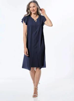 Kleid - marine - Gr. 42 von Goldner Fashion