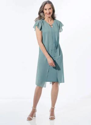 Kleid - graugrün - Gr. 22 von Goldner Fashion