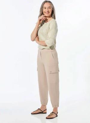 Cargohose SARA mit Taschen - beige - Gr. 27 von Goldner Fashion