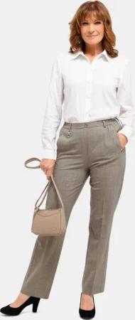 Trevira-Schurwollschlupfhose - taupe / melange - Gr. 38 von Goldner Fashion