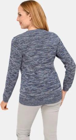 Pullover mit Glanzgarn - dunkelblau / melange - Gr. 44 von Goldner Fashion