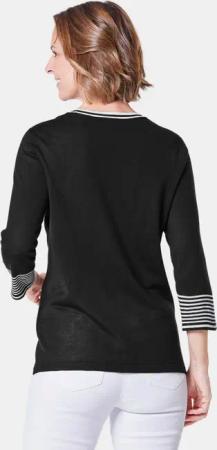 Pullover mit femininem Motiv - schwarz / weiß - Gr. 44 von Goldner Fashion