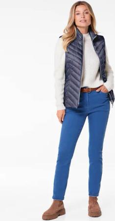 Figurschmeichelnde Weste mit leichter Wattierung - marine - Gr. 42 von Goldner Fashion