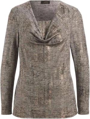 Shirt mit schimmerndem Druck - goldfarben / melange - Gr. 21 von Goldner Fashion