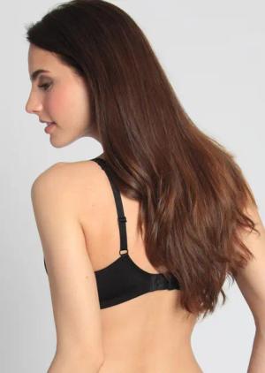 Eleganter Bügel-BH mit Spitze - schwarz - Gr. 95 E von Goldner Fashion