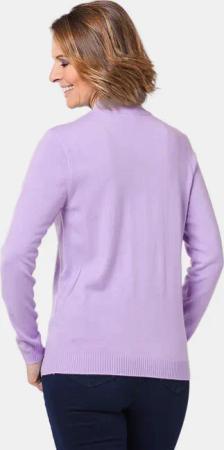 Pullover mit streckendem Zopfmuster - flieder - Gr. 52 von Goldner Fashion