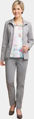 Pflegeleichte Lederimitatjacke - grau - Gr. 19 von Goldner Fashion