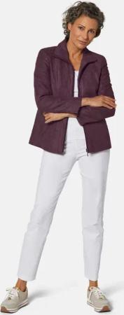 Pflegeleichte Lederimitatjacke - aubergine - Gr. 44 von Goldner Fashion