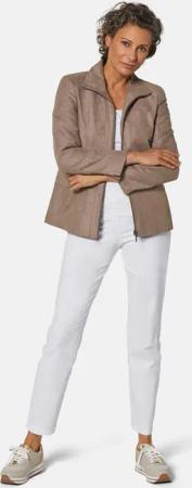 Pflegeleichte Lederimitatjacke - taupe - Gr. 46 von Goldner Fashion